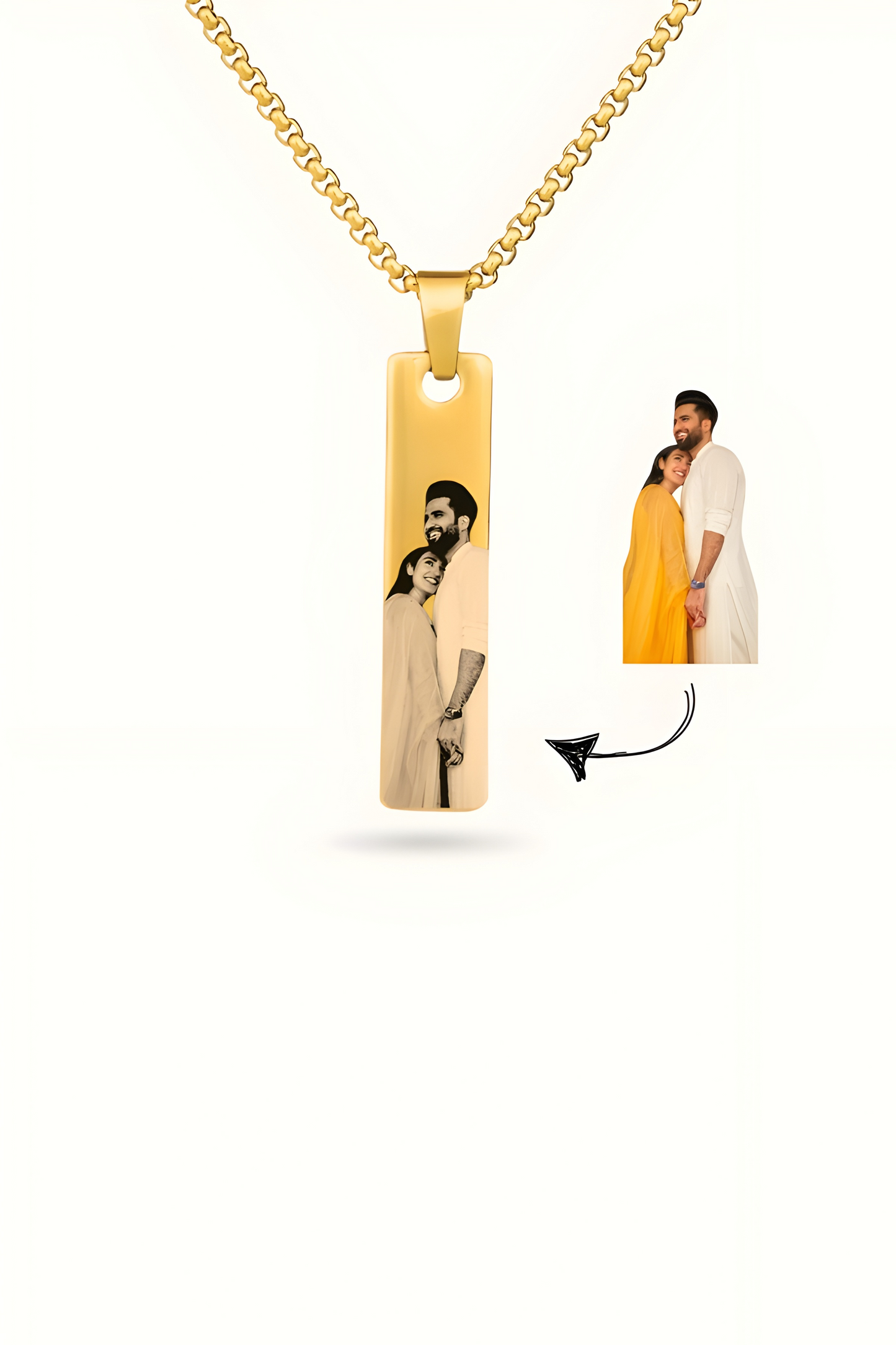 Cutomize Couple full image engrved Pendant