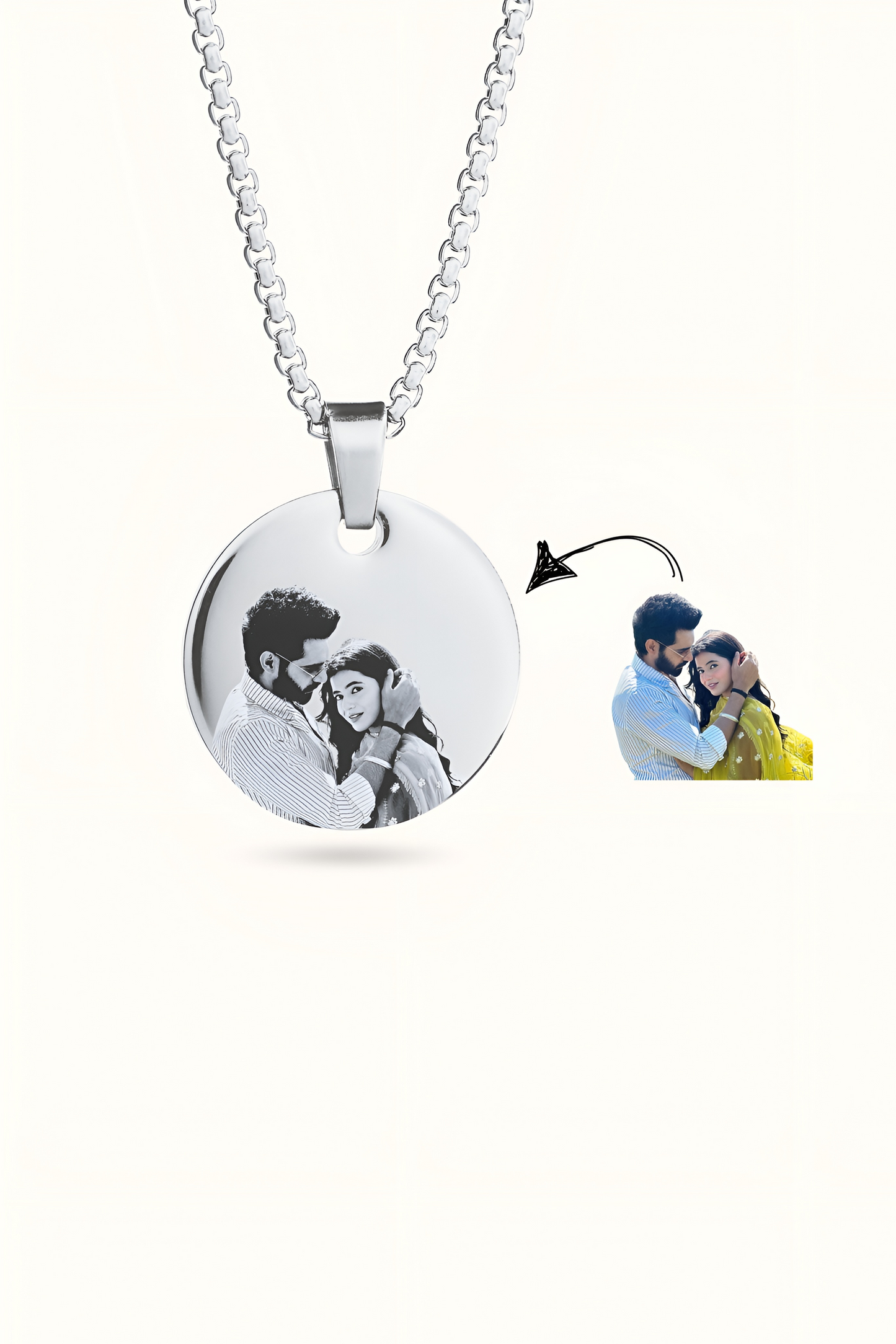 Couples Photo Pendent ( Round Shape )