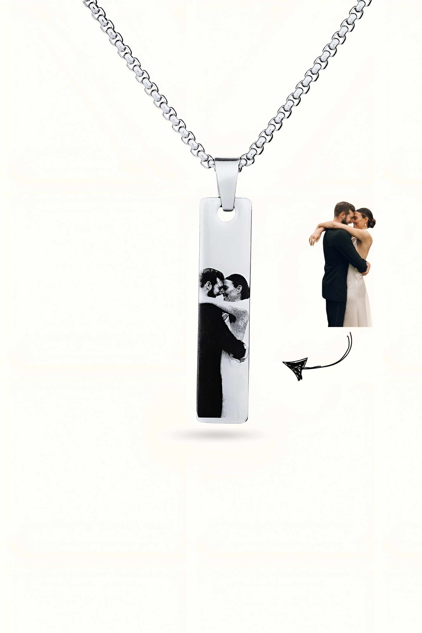 Cutomize Couple full image engrved Pendant