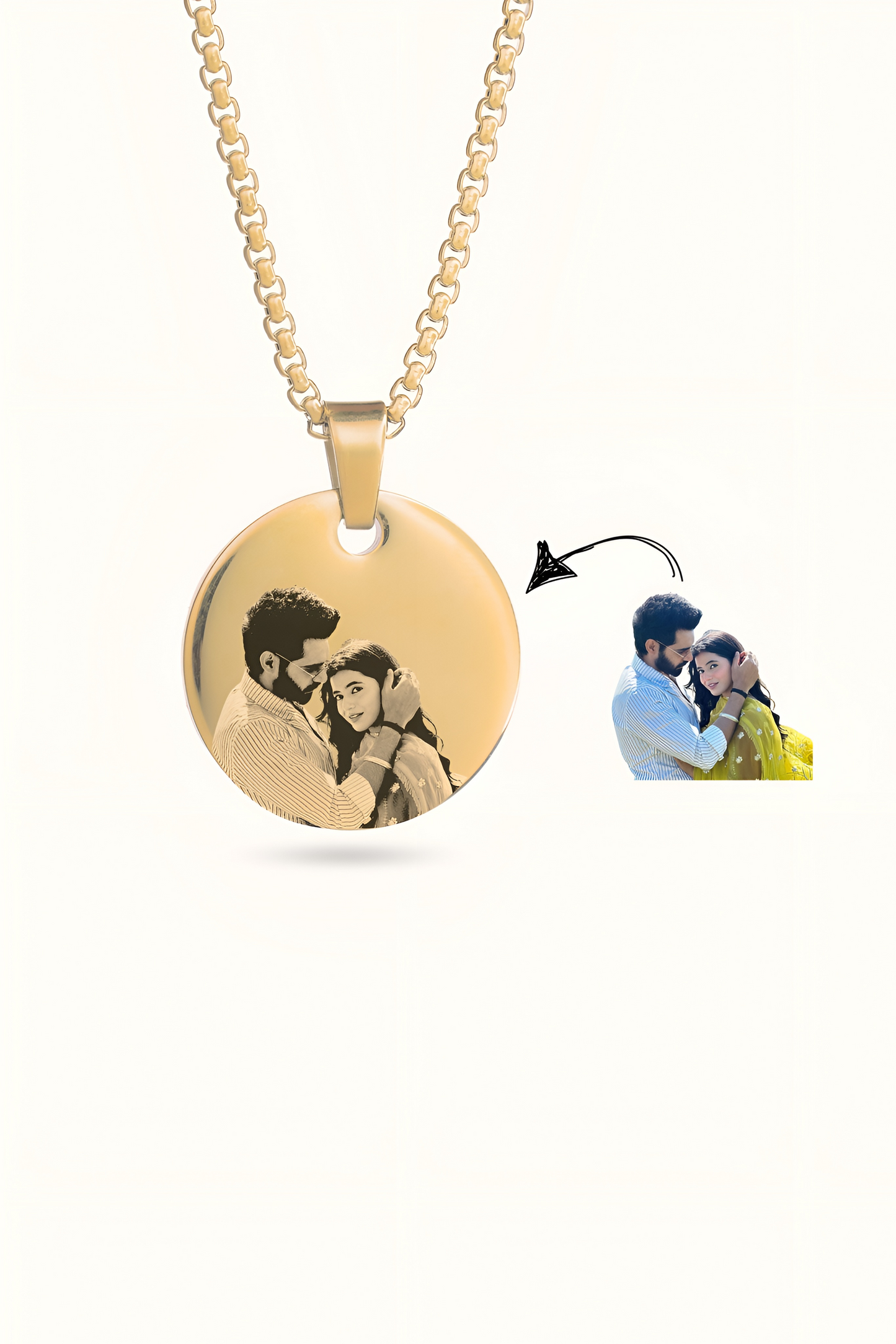 Couples Photo Pendent ( Round Shape )