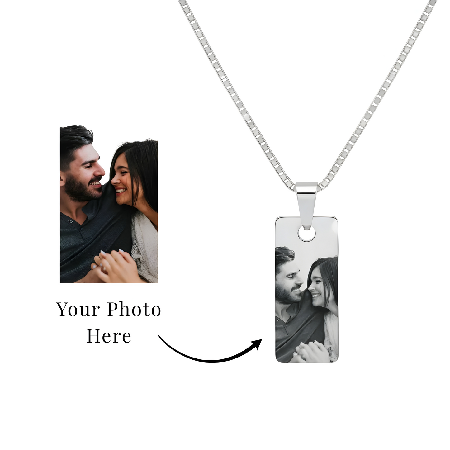 Cutomize Couple full image engrved Pendant