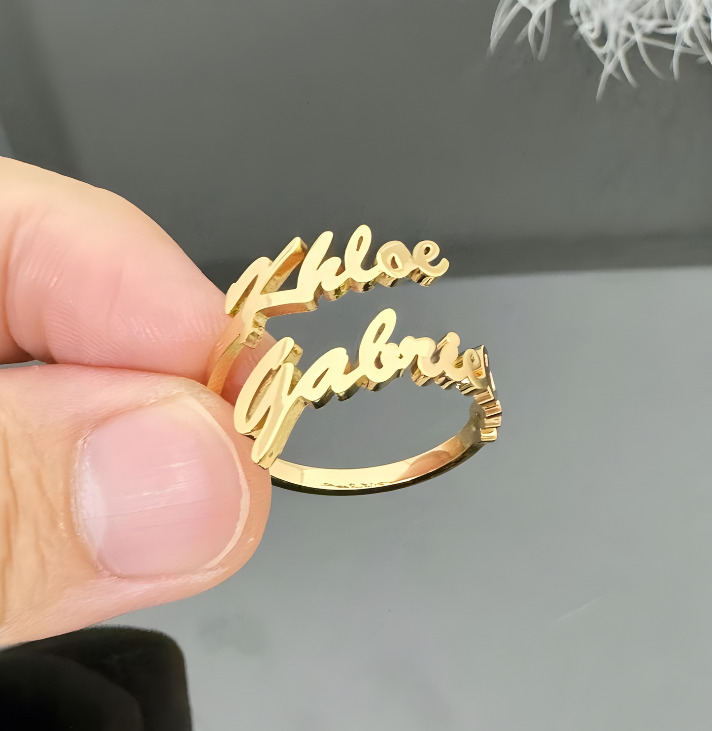 Cutomize couple name ring