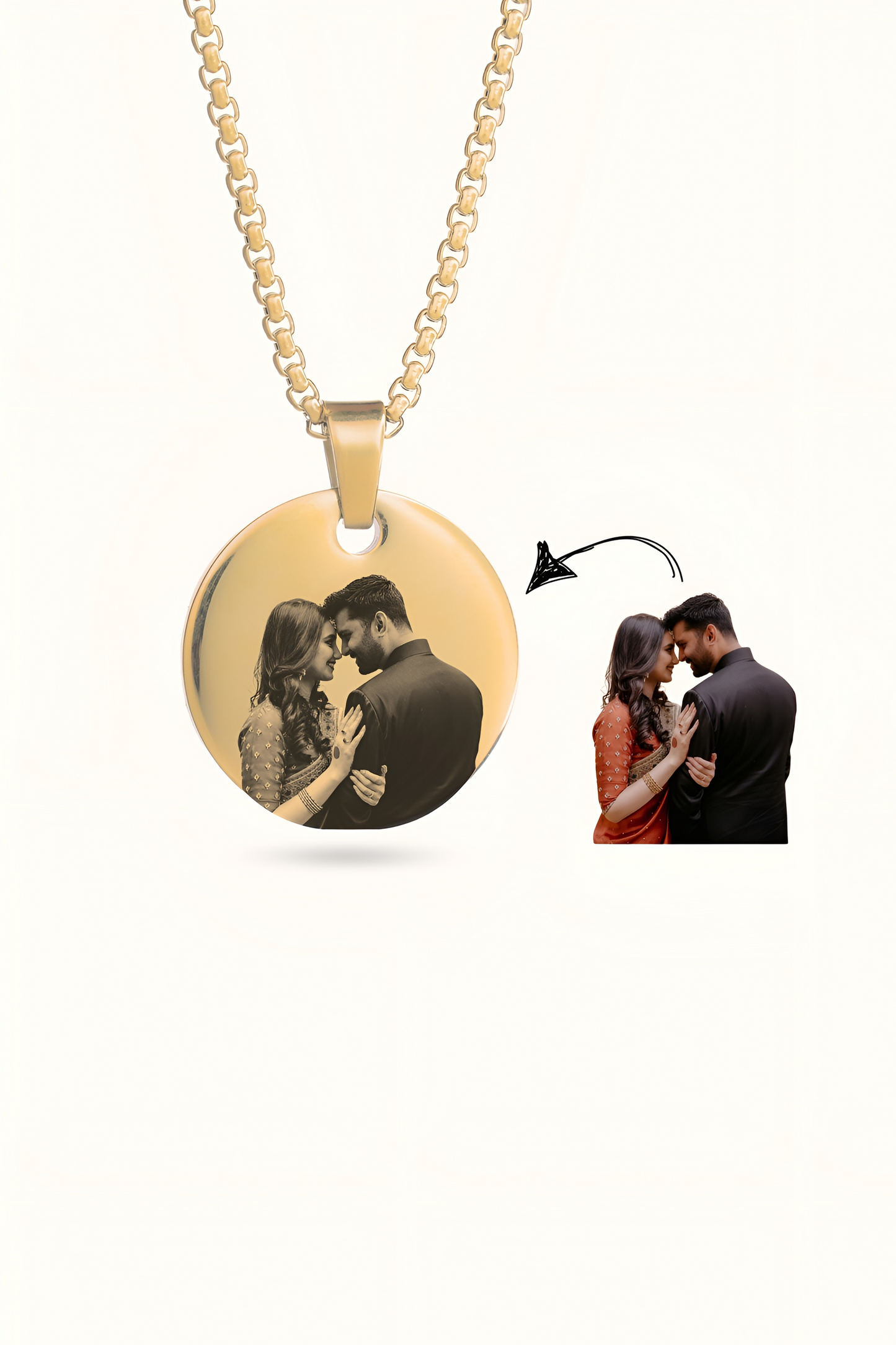 Couples Photo Pendent ( Round Shape )