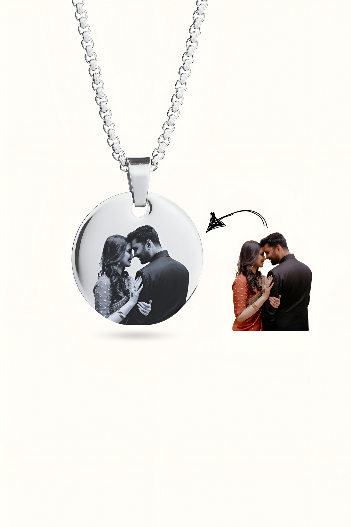 Couples Photo Pendent ( Round Shape )