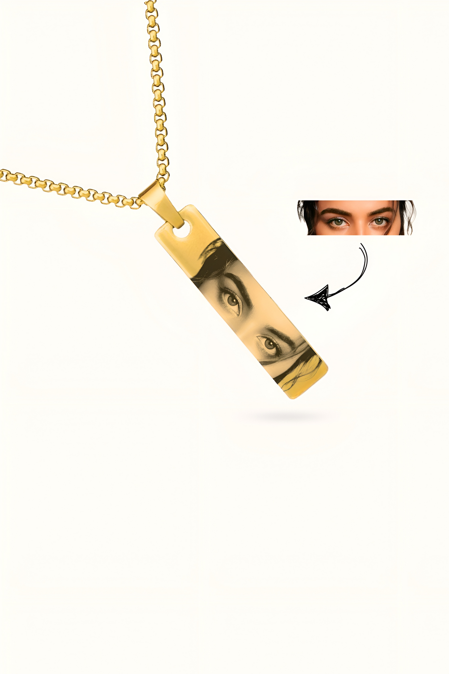Customize eye pendant With back name