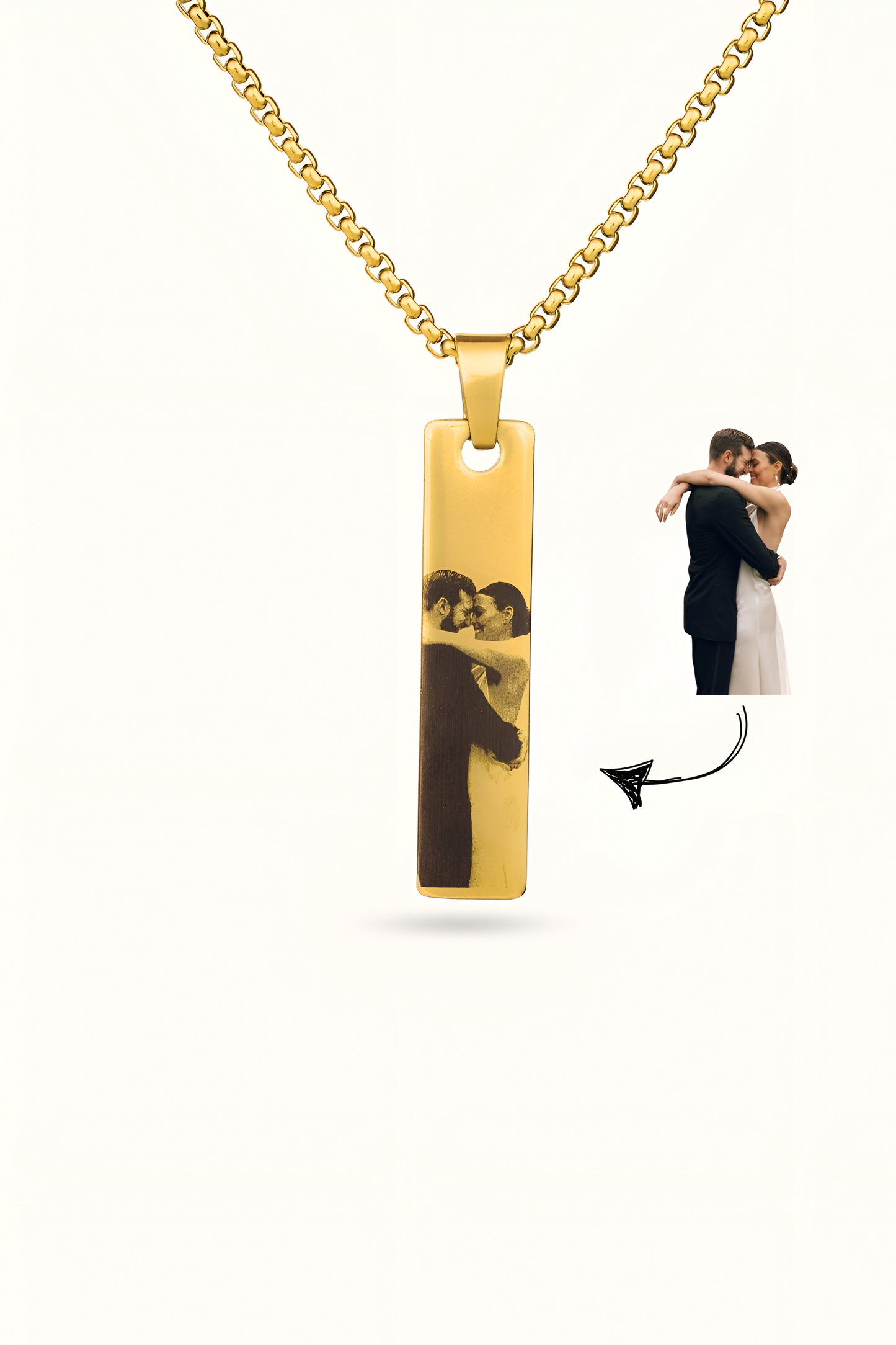 Cutomize Couple full image engrved Pendant