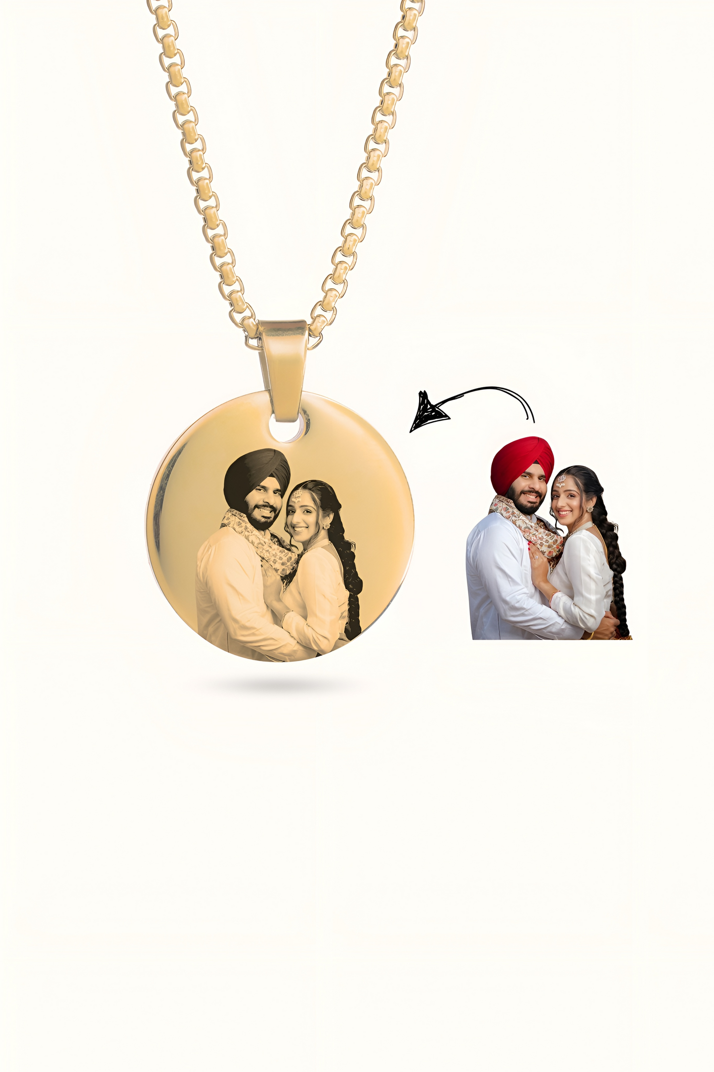 Couples Photo Pendent ( Round Shape )
